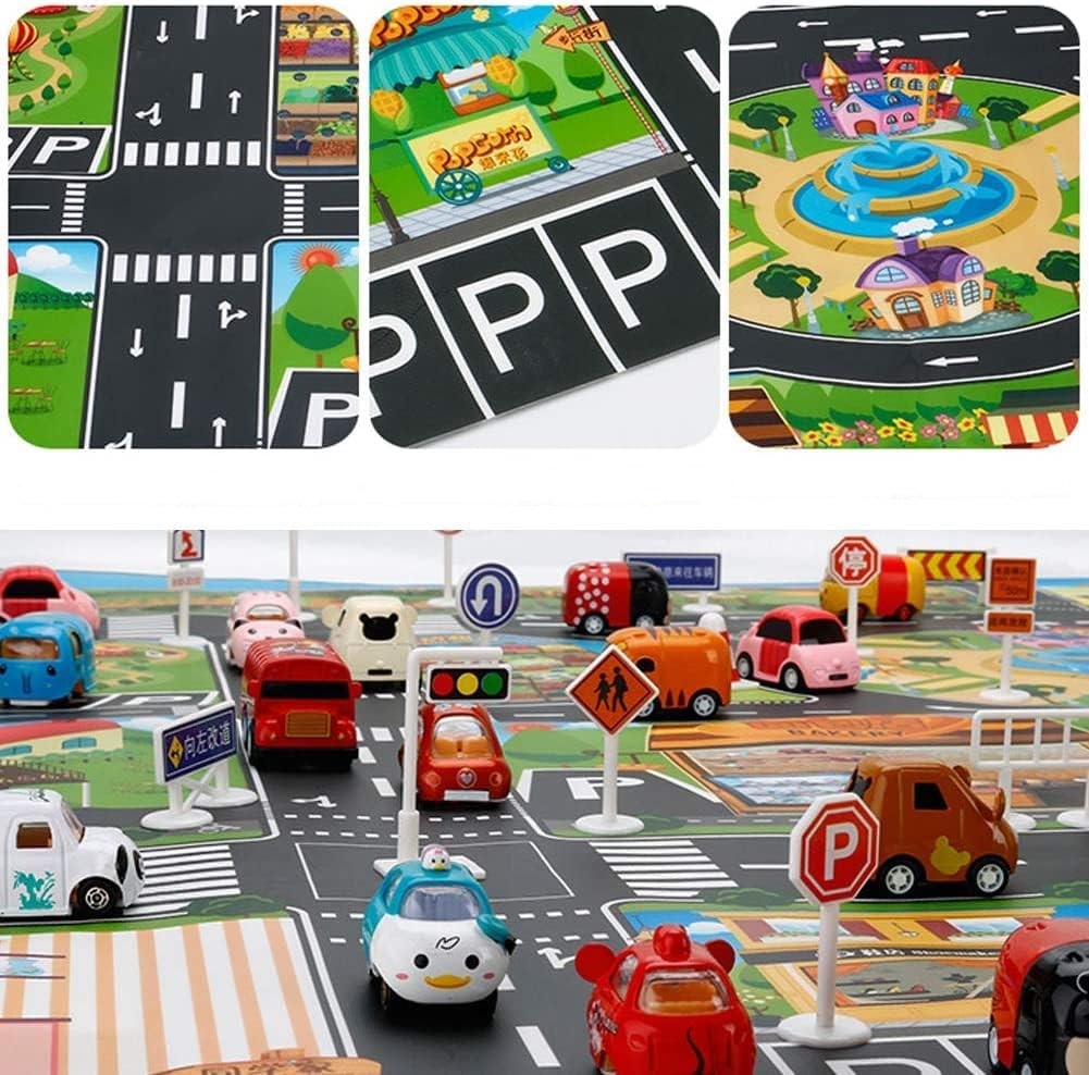 detská vodeodolná hracia podložka s dopravnými značkami